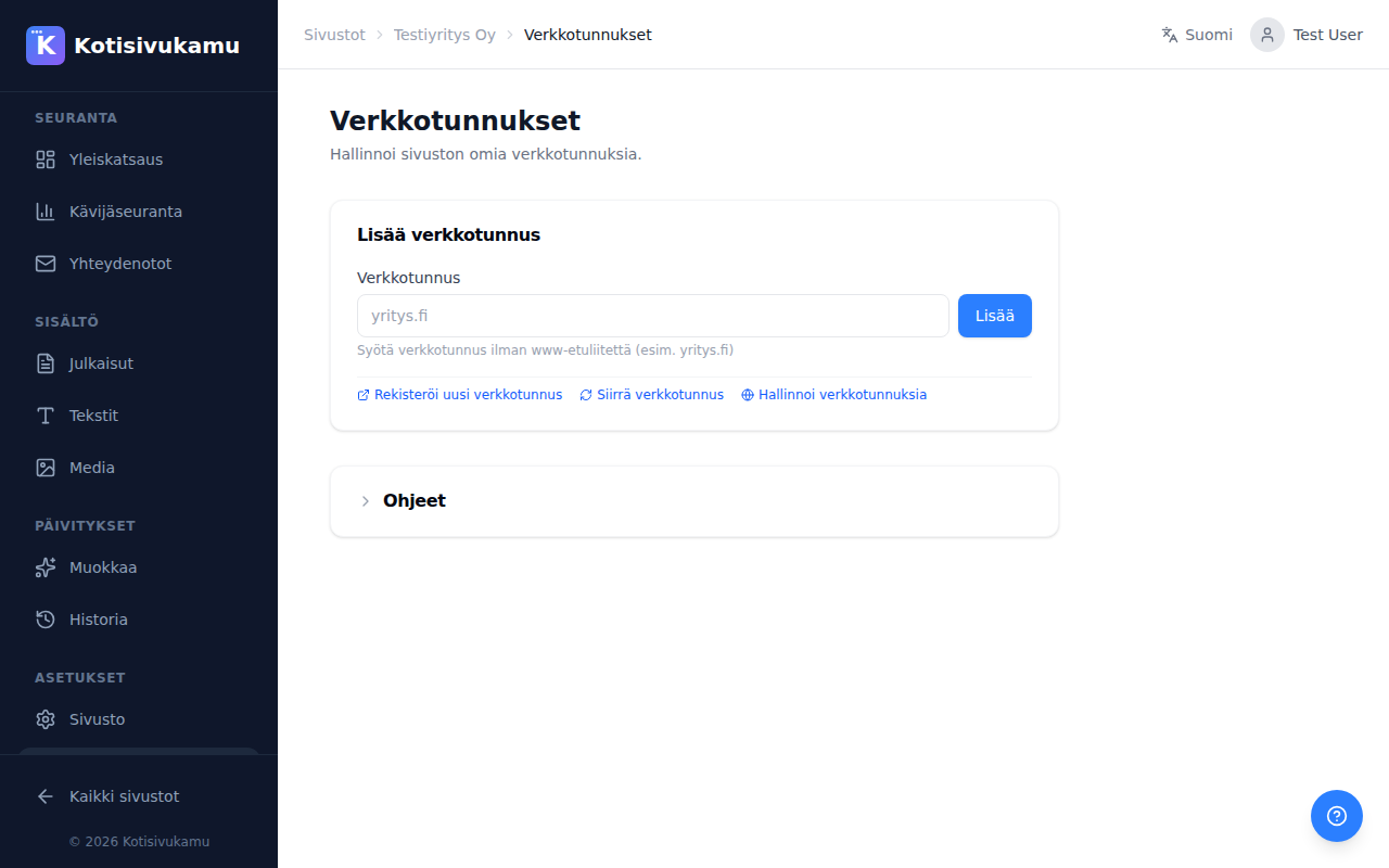Site domains